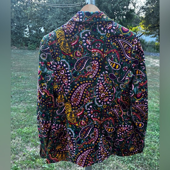 Boden Marylebone Velvet Paisley Tiger Bloom Blazer Size 2R - Picture 4 of 15
